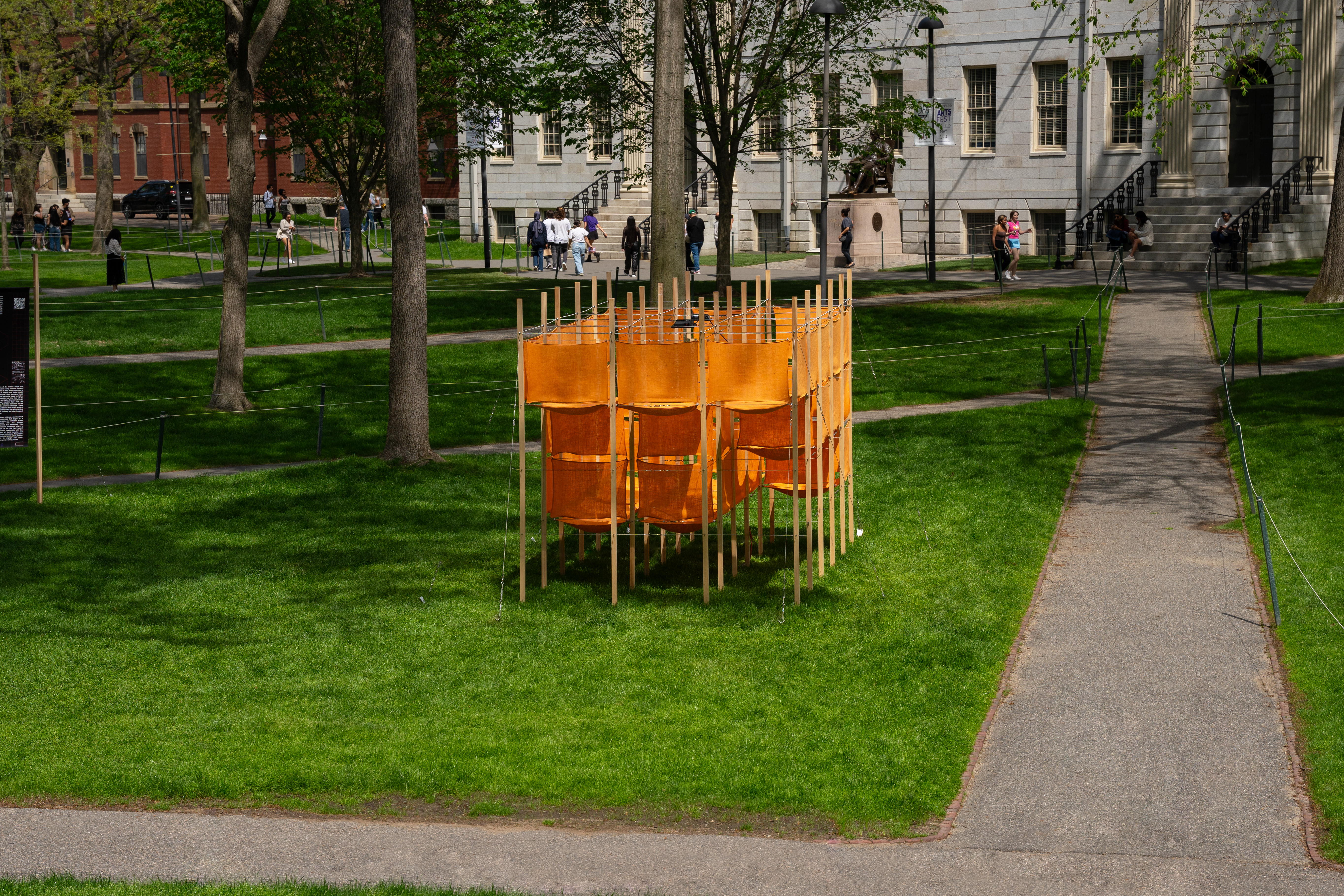 Photo of STRATA installation by Eric Rannestad. Harvard Arts Festival. Cambridge, MA. 2025