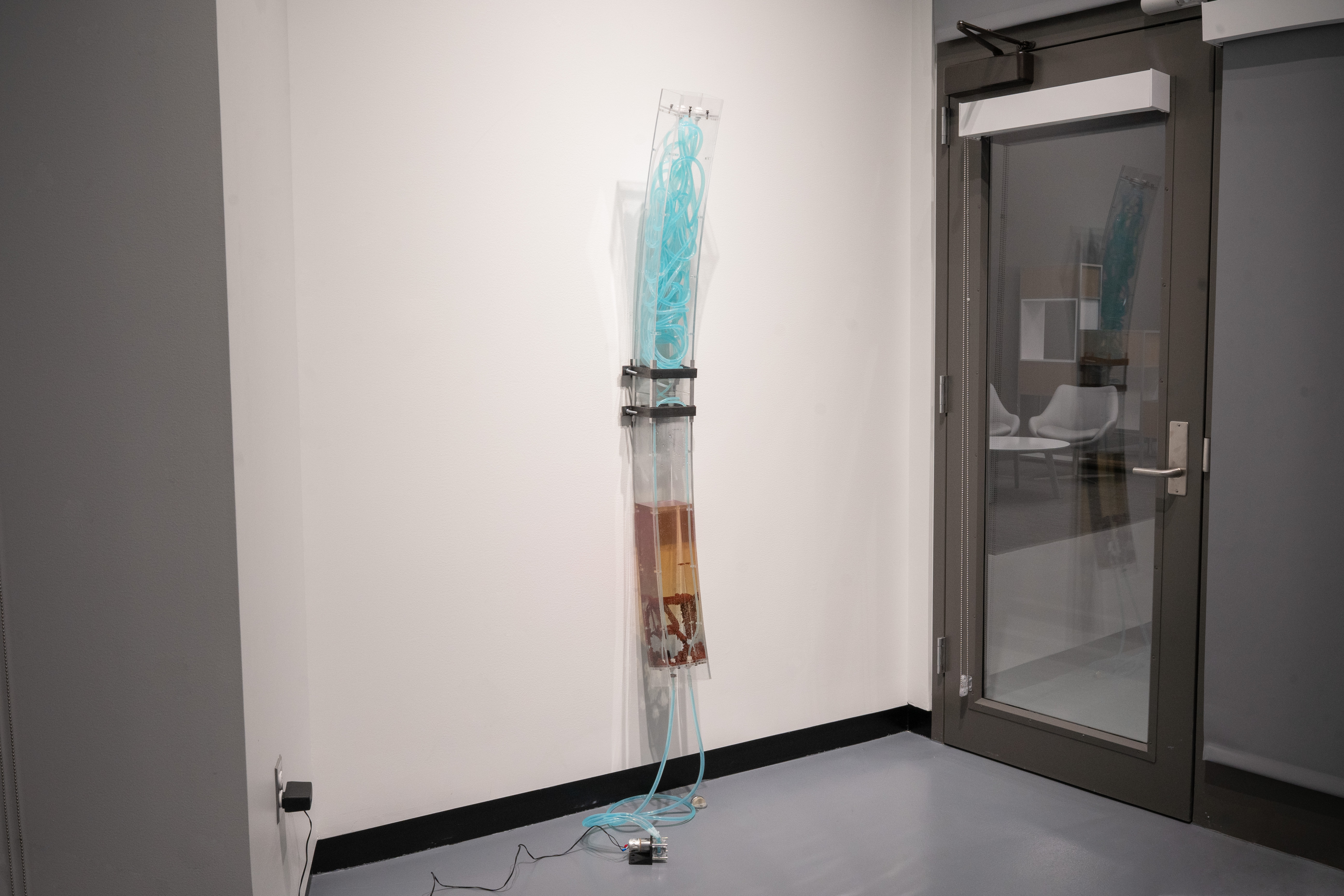 Photo of Holding Patterns installation by Eric Rannestad. Gallery 92, Harvard University. Allston, MA. 2026