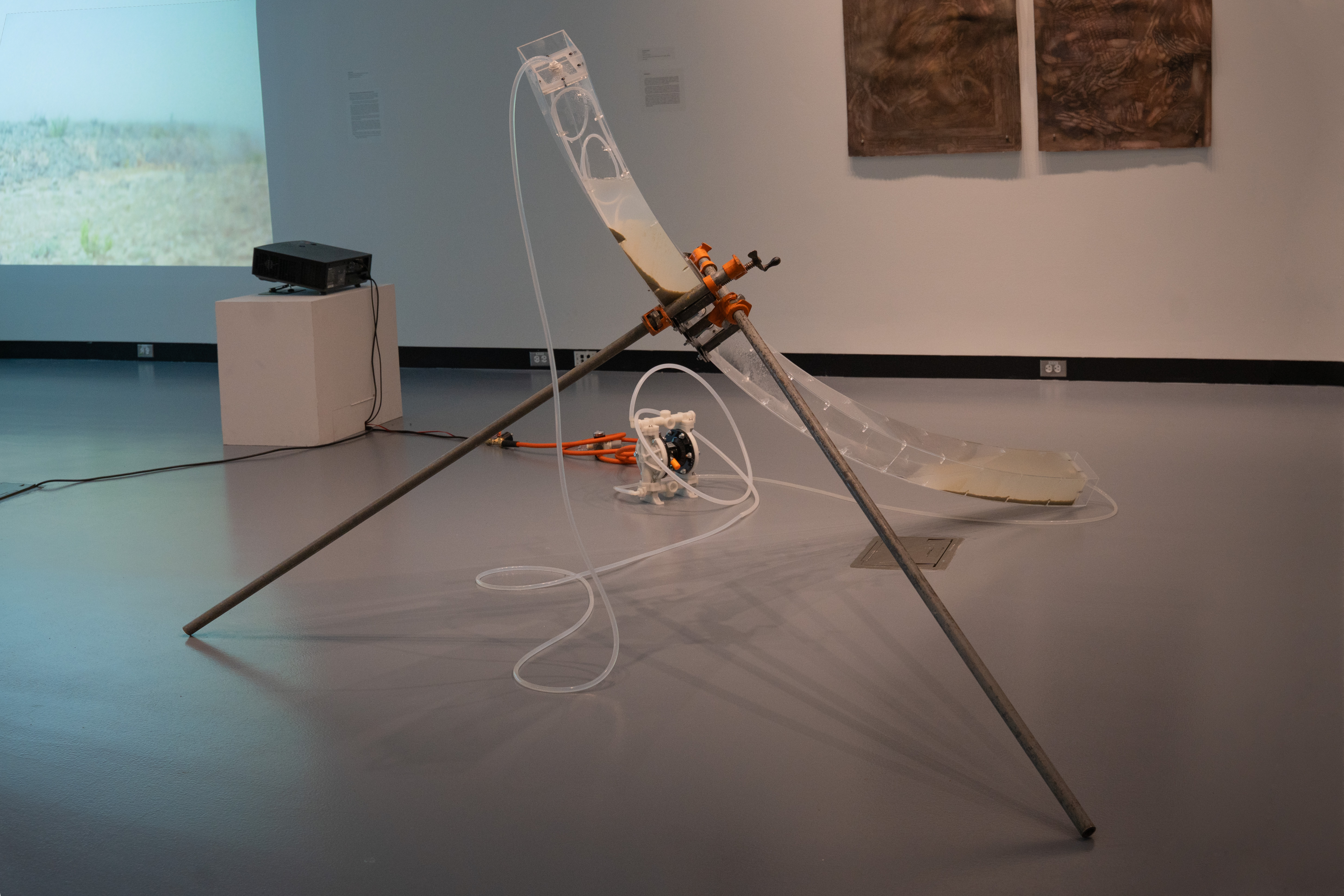 Photo of Holding Patterns installation by Eric Rannestad. Gallery 92, Harvard University. Allston, MA. 2026