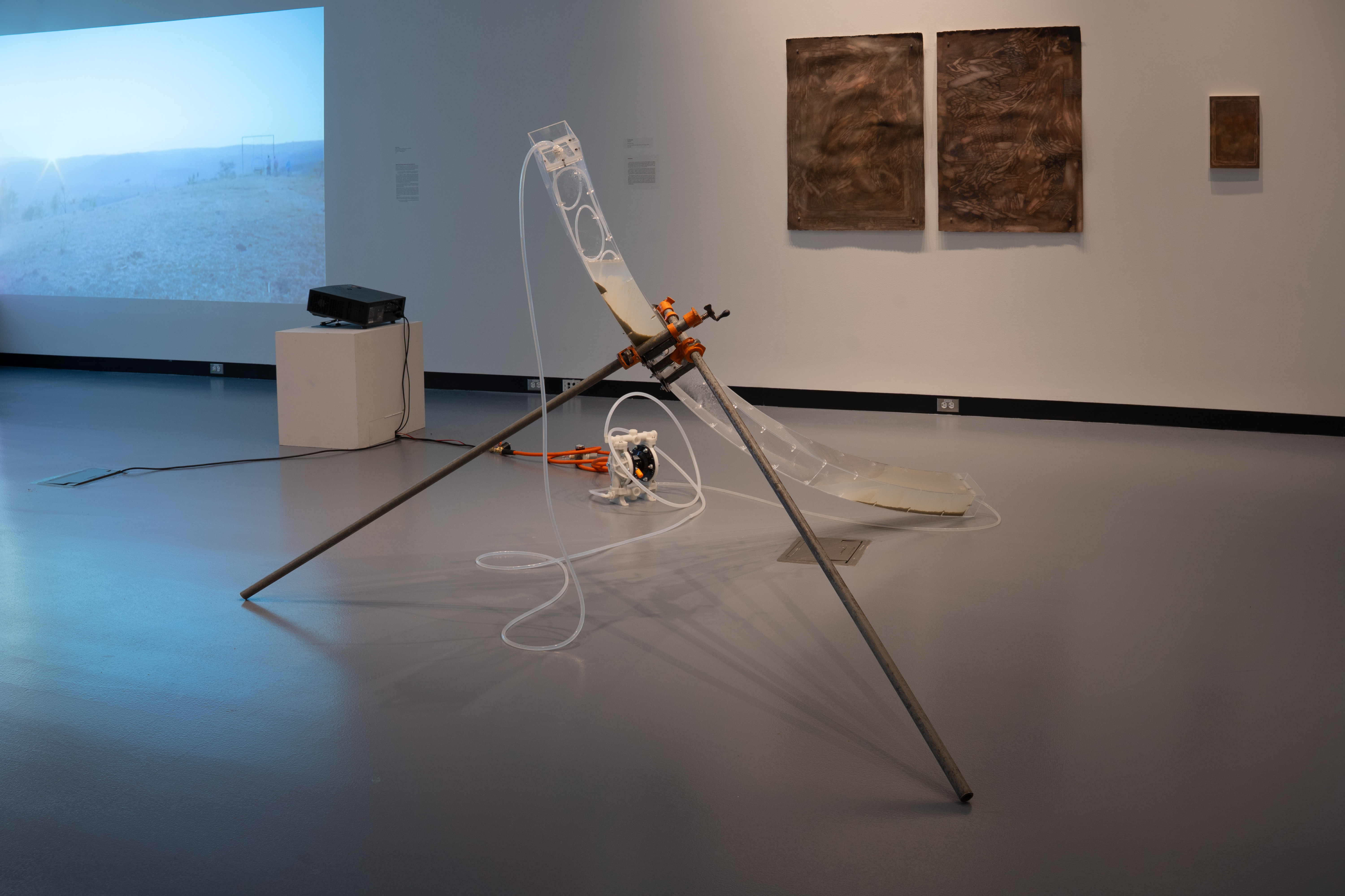 Photo of Holding Patterns installation by Eric Rannestad. Gallery 92, Harvard University. Allston, MA. 2026